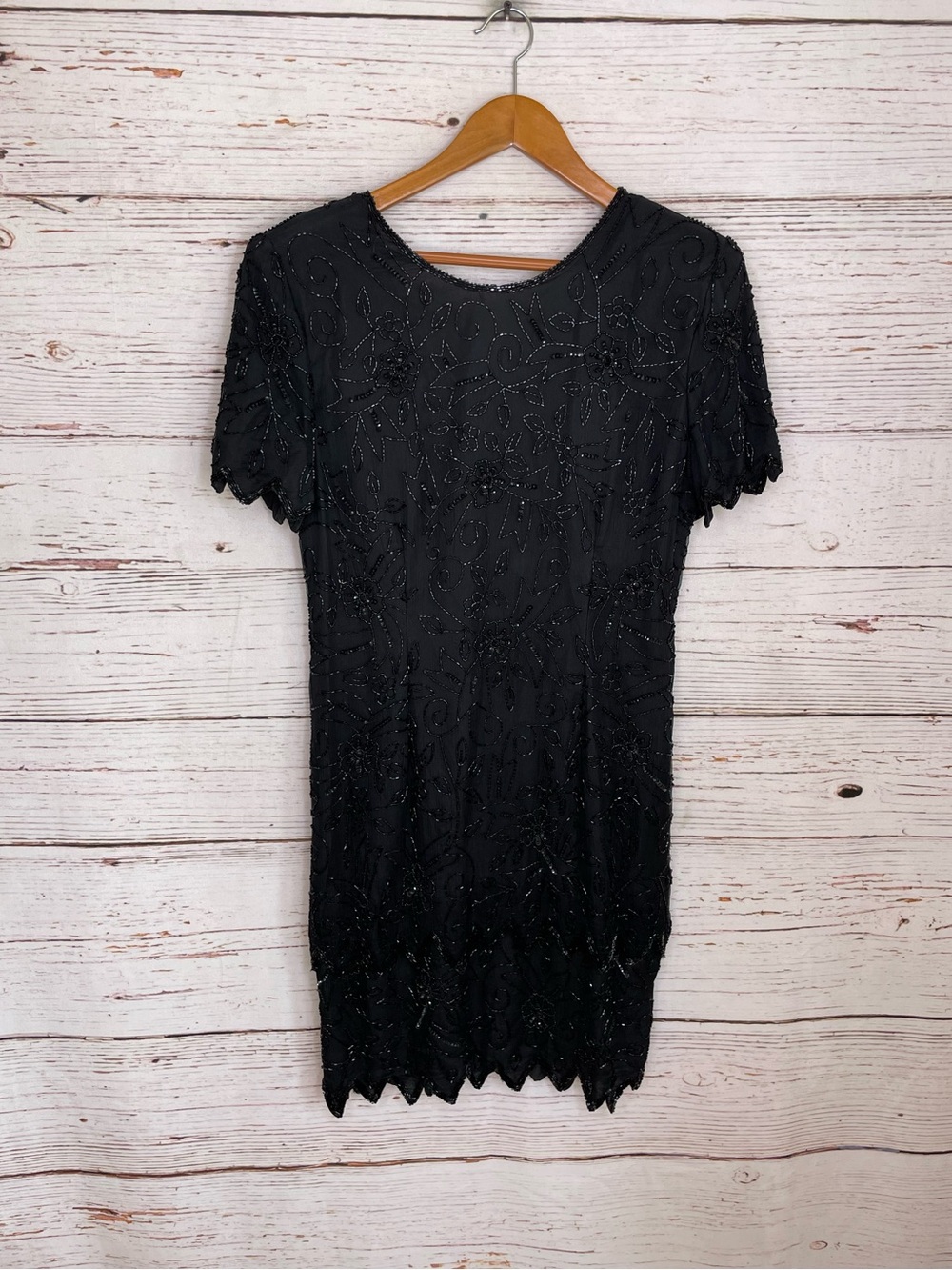 Stenay vintage beaded silk black dress